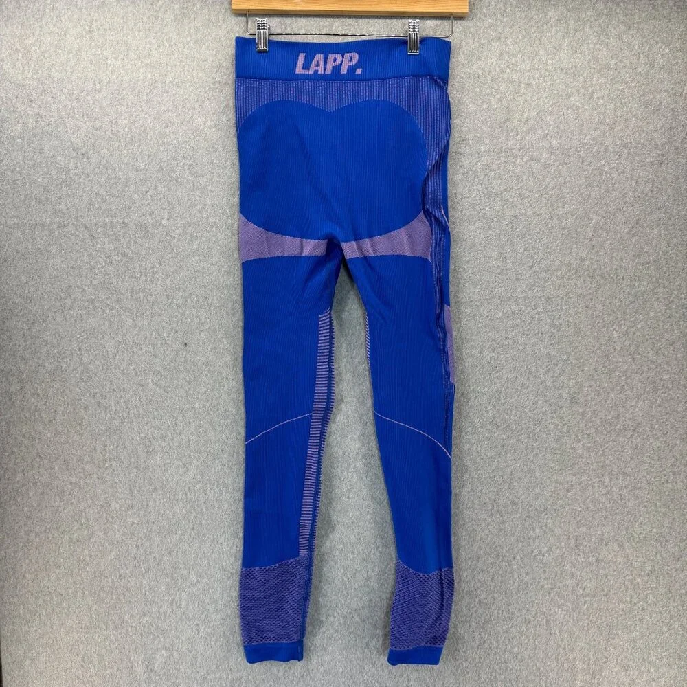 LAPP.‎ Womens Size Large Full Length Blue Purple Leggings Workout Athletic Gym